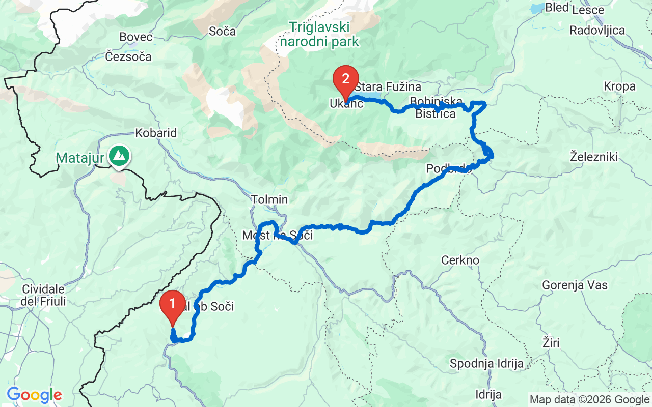 Driving map — Up the cable car