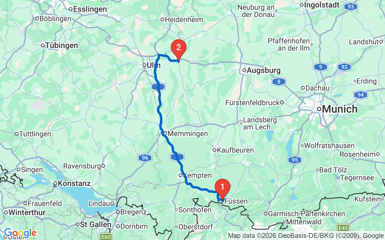 Driving map — Legoland Deutschland, Günzburg